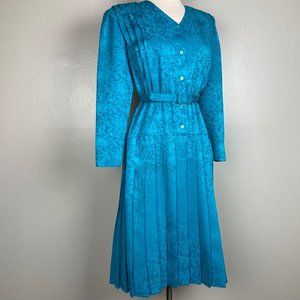 COMPOSITIONS - 8P - VINTAGE Teal Pleated Dress